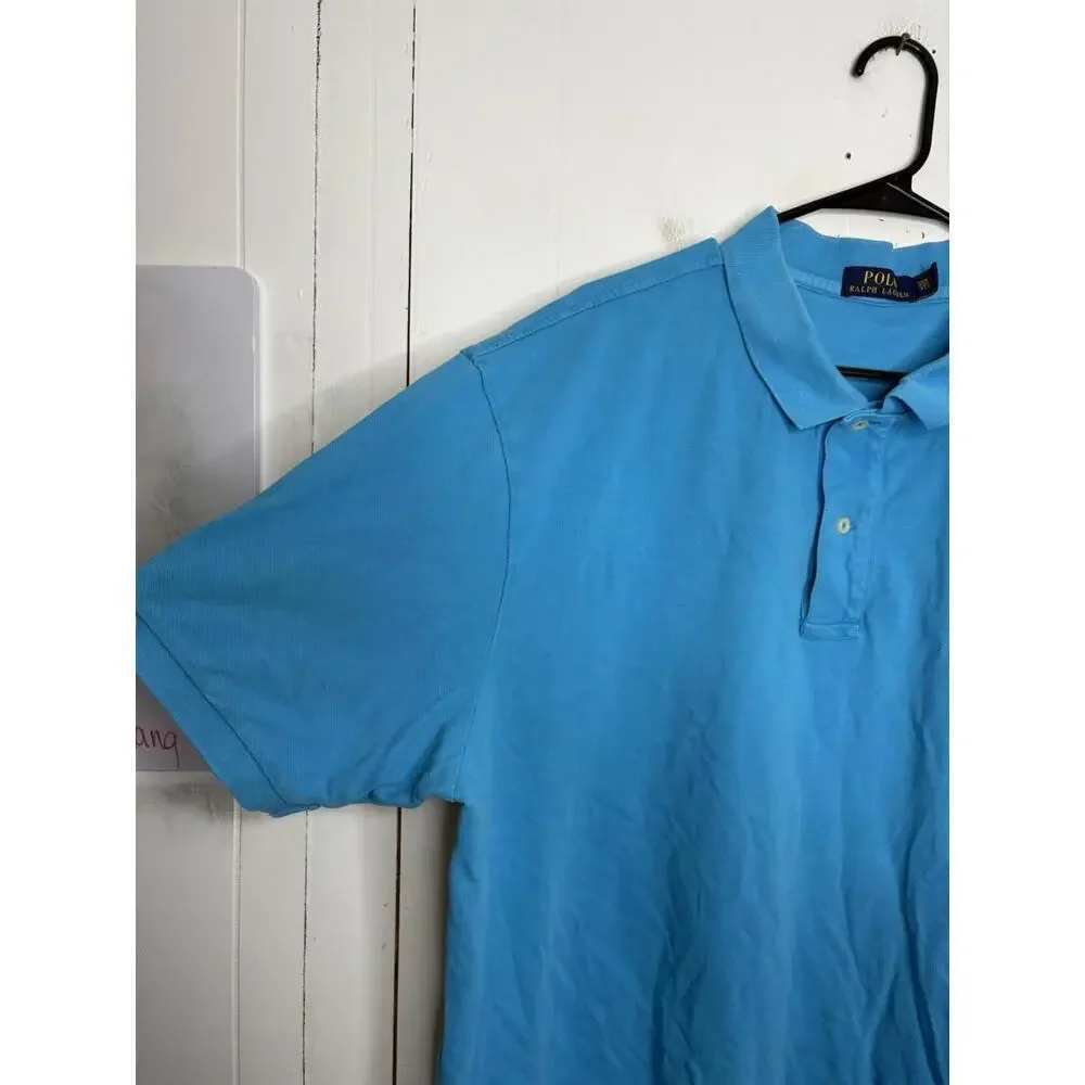 Polo Ralph Lauren Shirt Mens 3XB Cotton Polo Light Blue Pullover Country Club